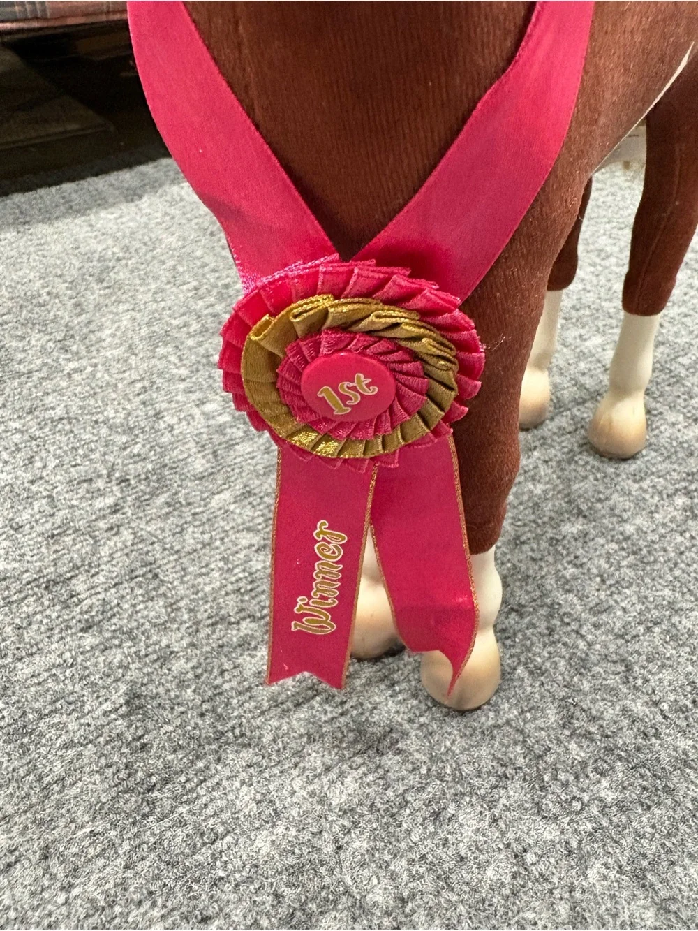 American Girl Pinto Paint Pony with Pink Ribbon 2004